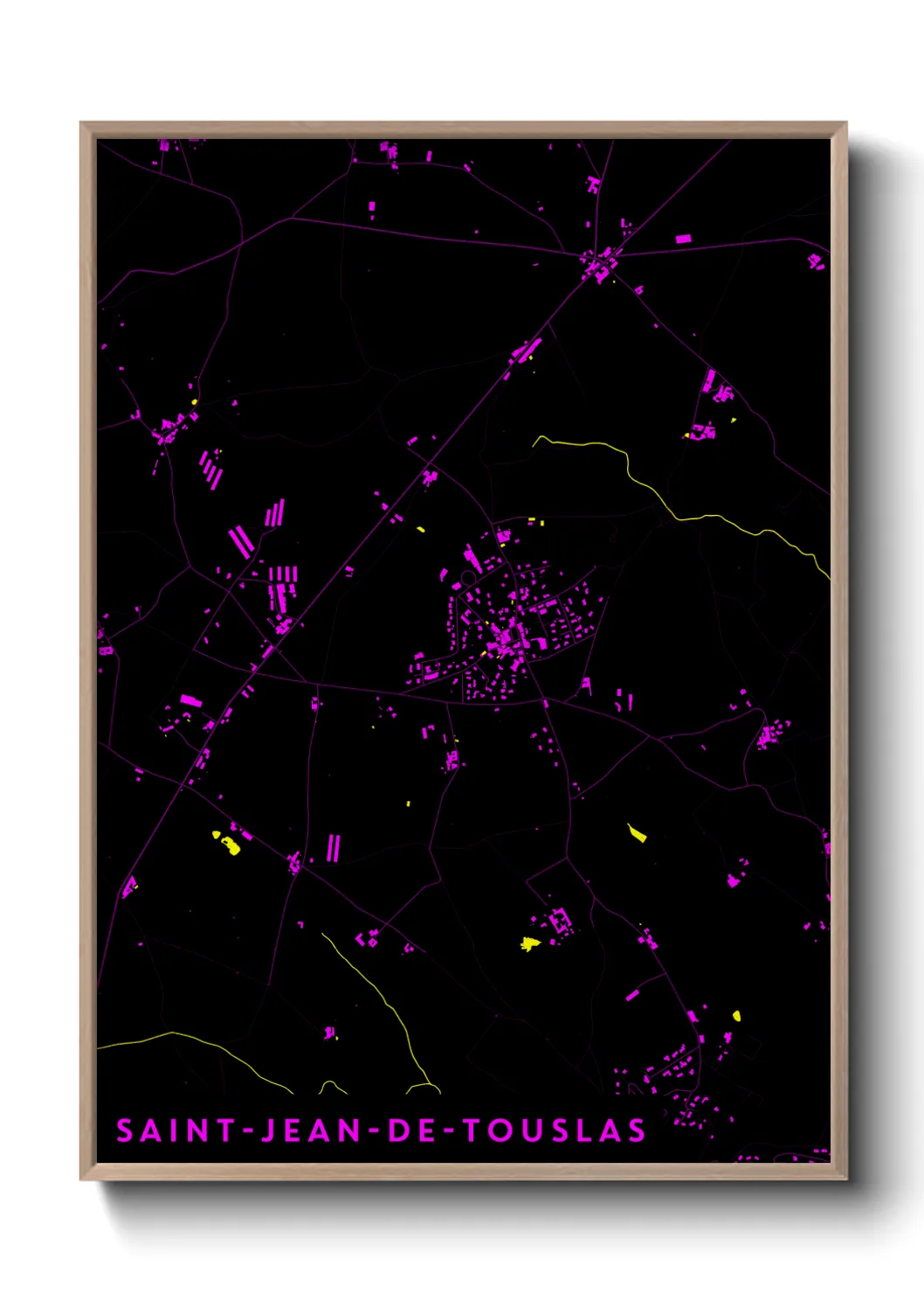 Une affiche de carte sur Saint-Jean-de-Touslas