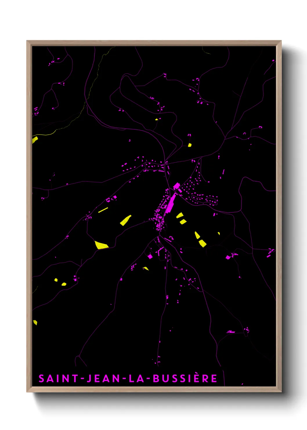 Une affiche de carte sur Saint-Jean-la-Bussière