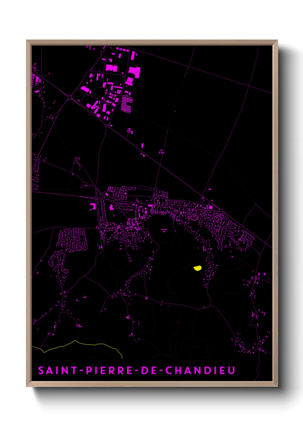 Une affiche de carte sur Saint-Pierre-de-Chandieu