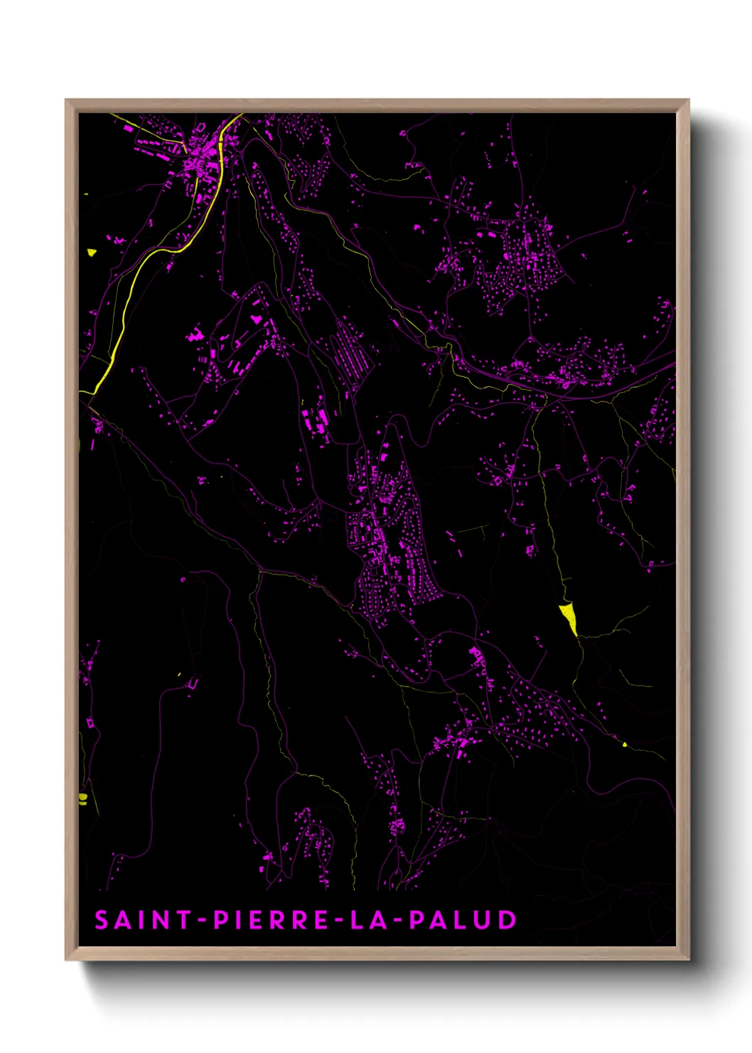Une affiche de carte sur Saint-Pierre-la-Palud