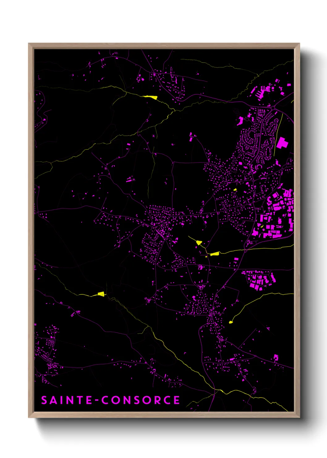 Une affiche de carte sur Sainte-Consorce