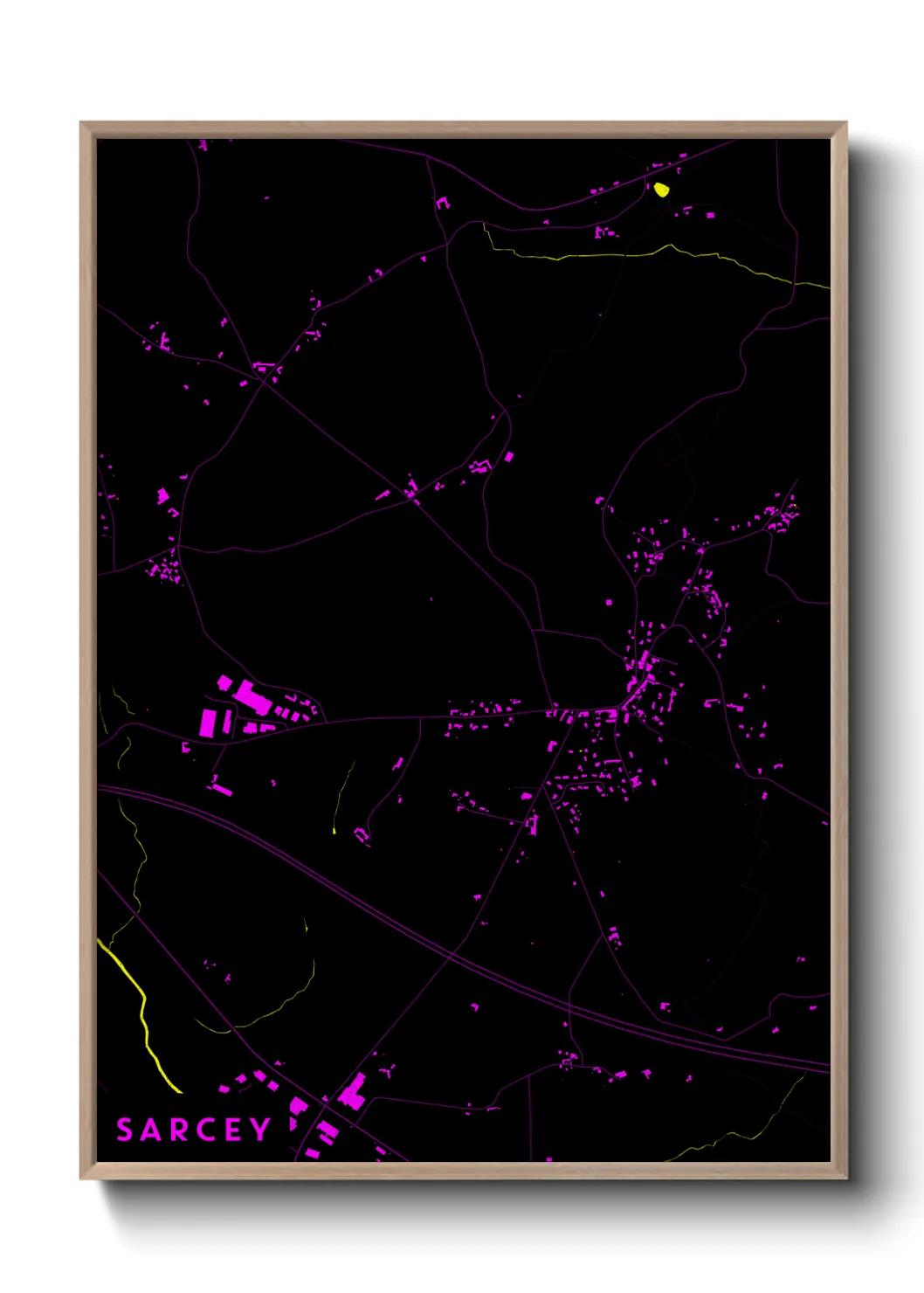 Une affiche de carte sur Sarcey