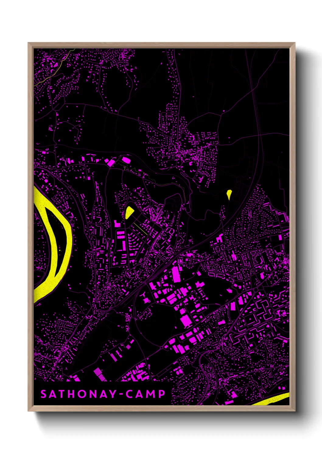 Une affiche de carte sur Sathonay-Camp