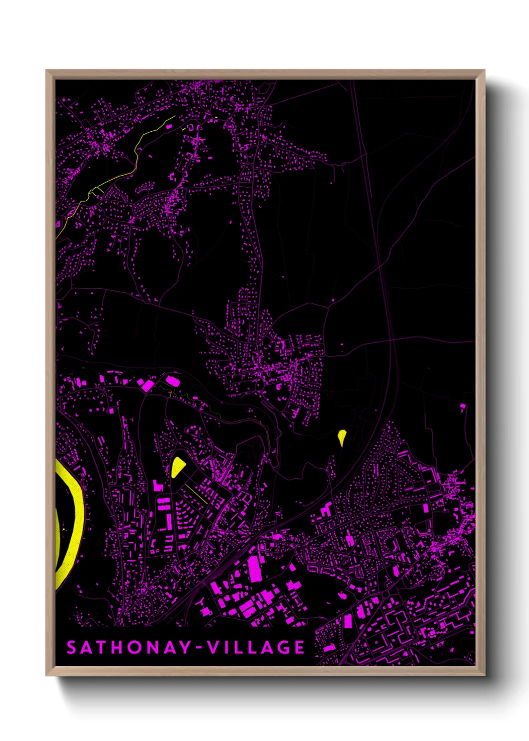 Une affiche de carte sur Sathonay-Village