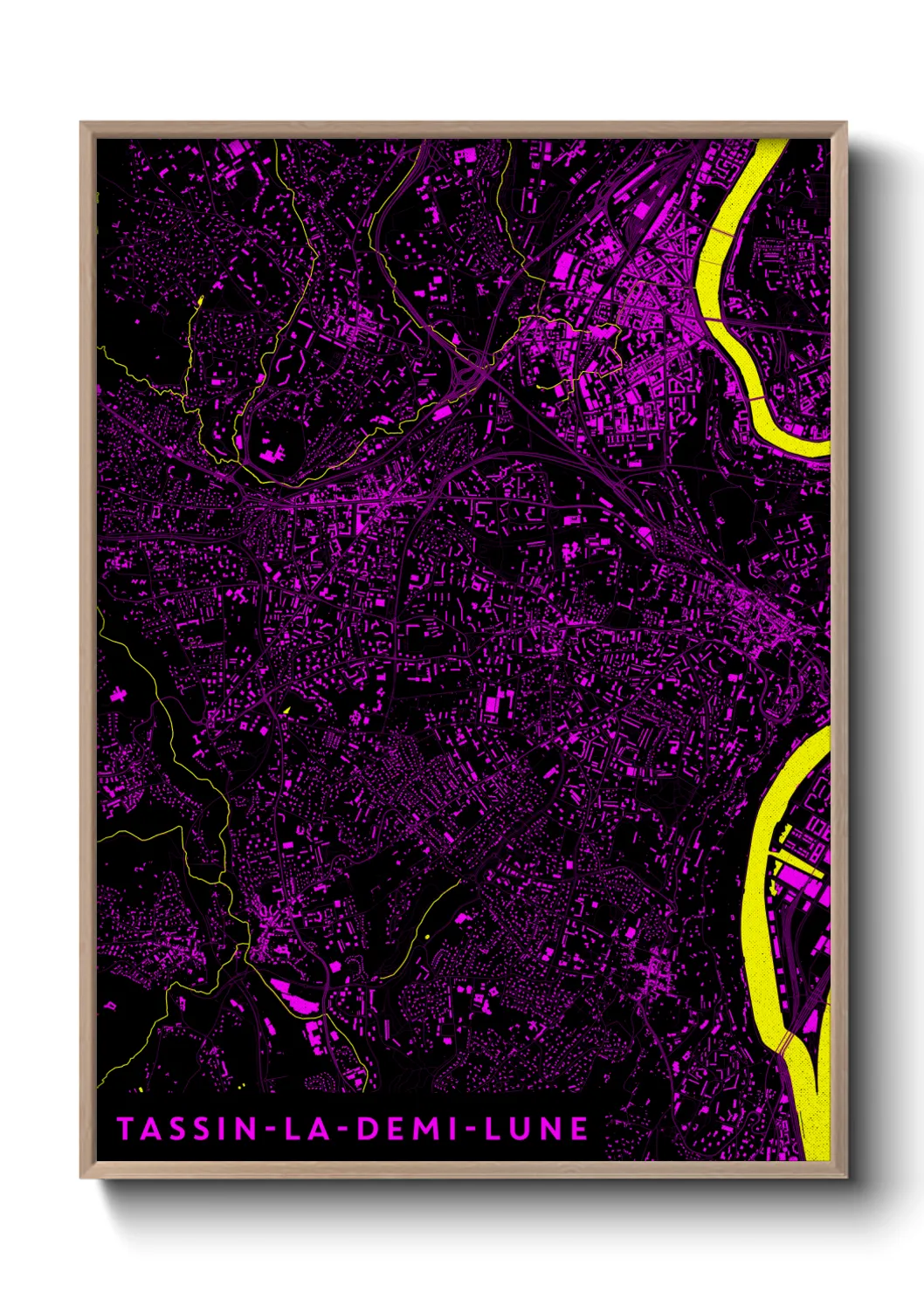 Une affiche de carte sur Tassin-la-Demi-Lune