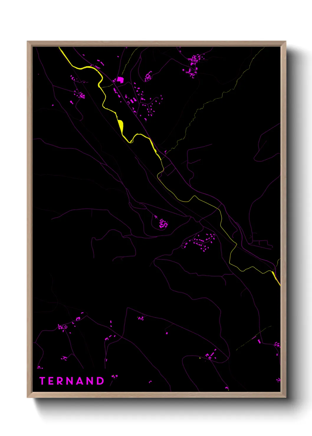 Une affiche de carte sur Ternand