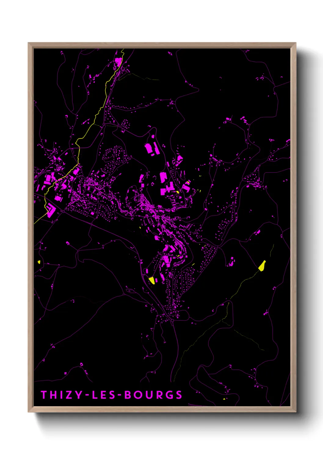 Une affiche de carte sur Thizy-les-Bourgs