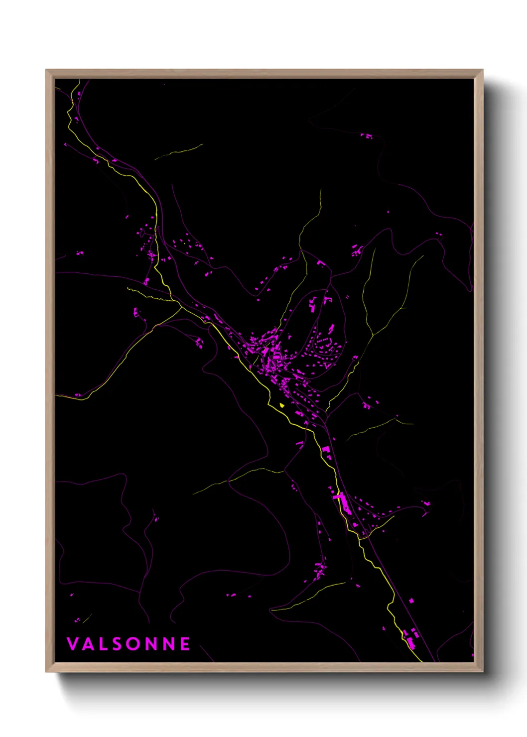 Une affiche de carte sur Valsonne