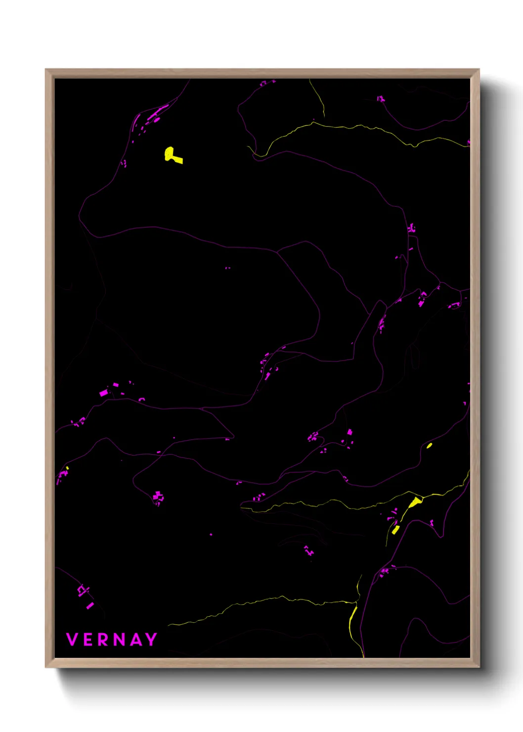 Une affiche de carte sur Vernay