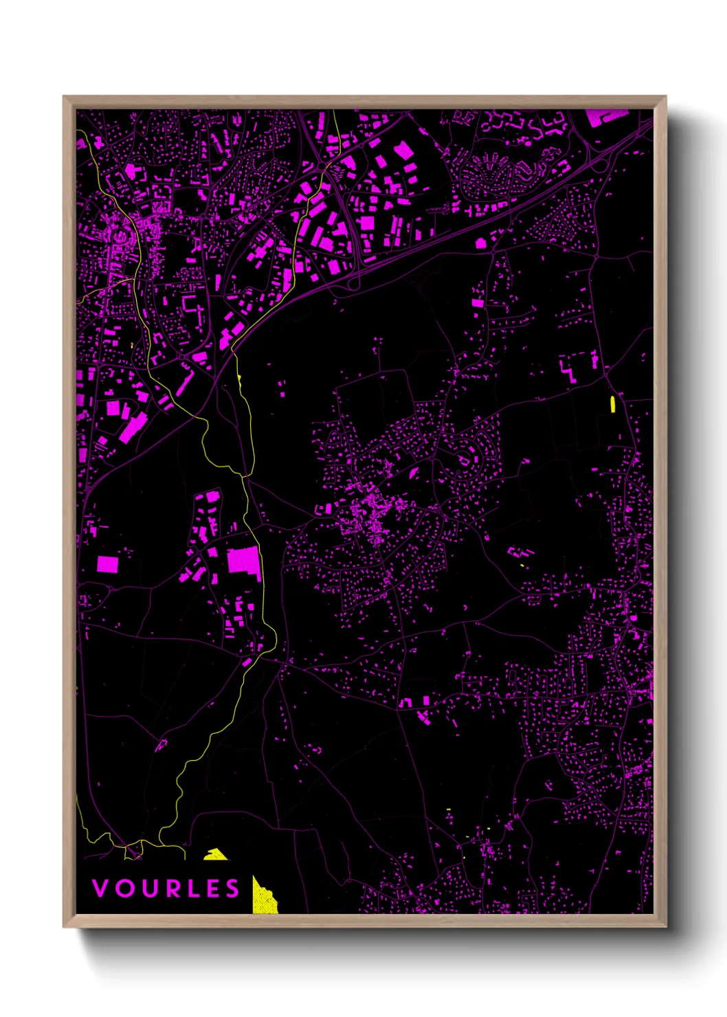 Une affiche de carte sur Vourles