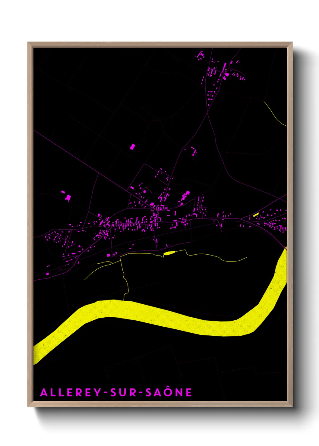 Une affiche de carte sur Allerey-sur-Saône