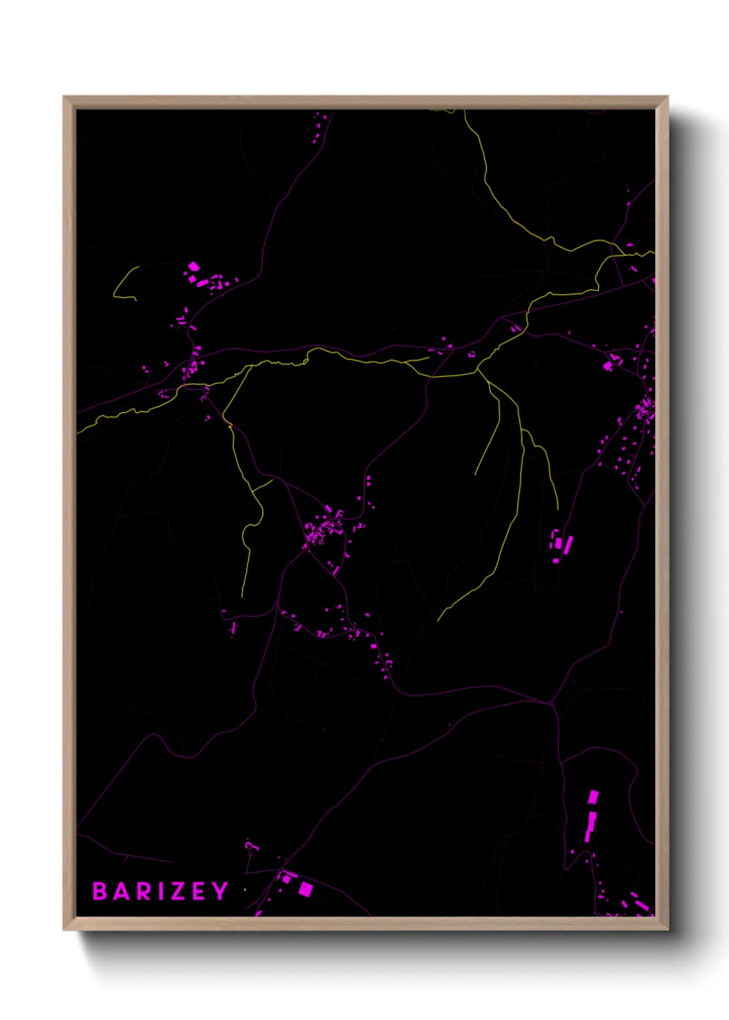 Une affiche de carte sur Barizey