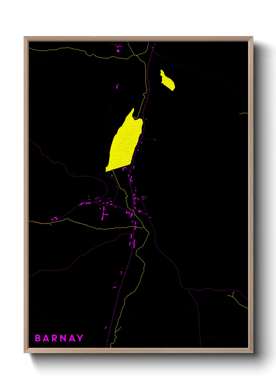 Une affiche de carte sur Barnay