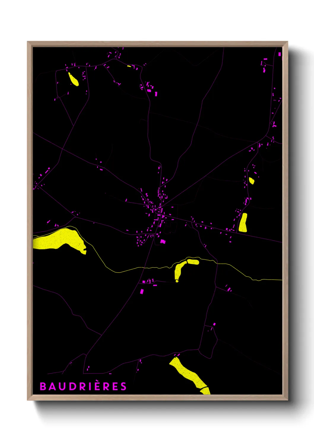 Une affiche de carte sur Baudrières
