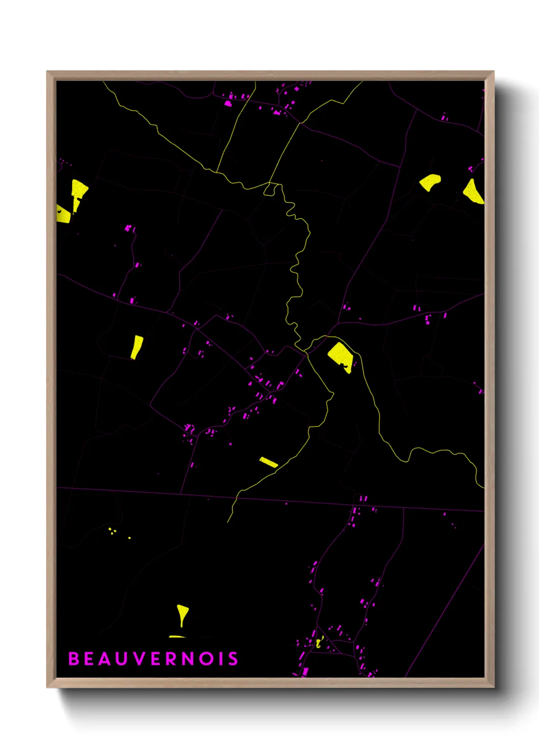 Une affiche de carte sur Beauvernois