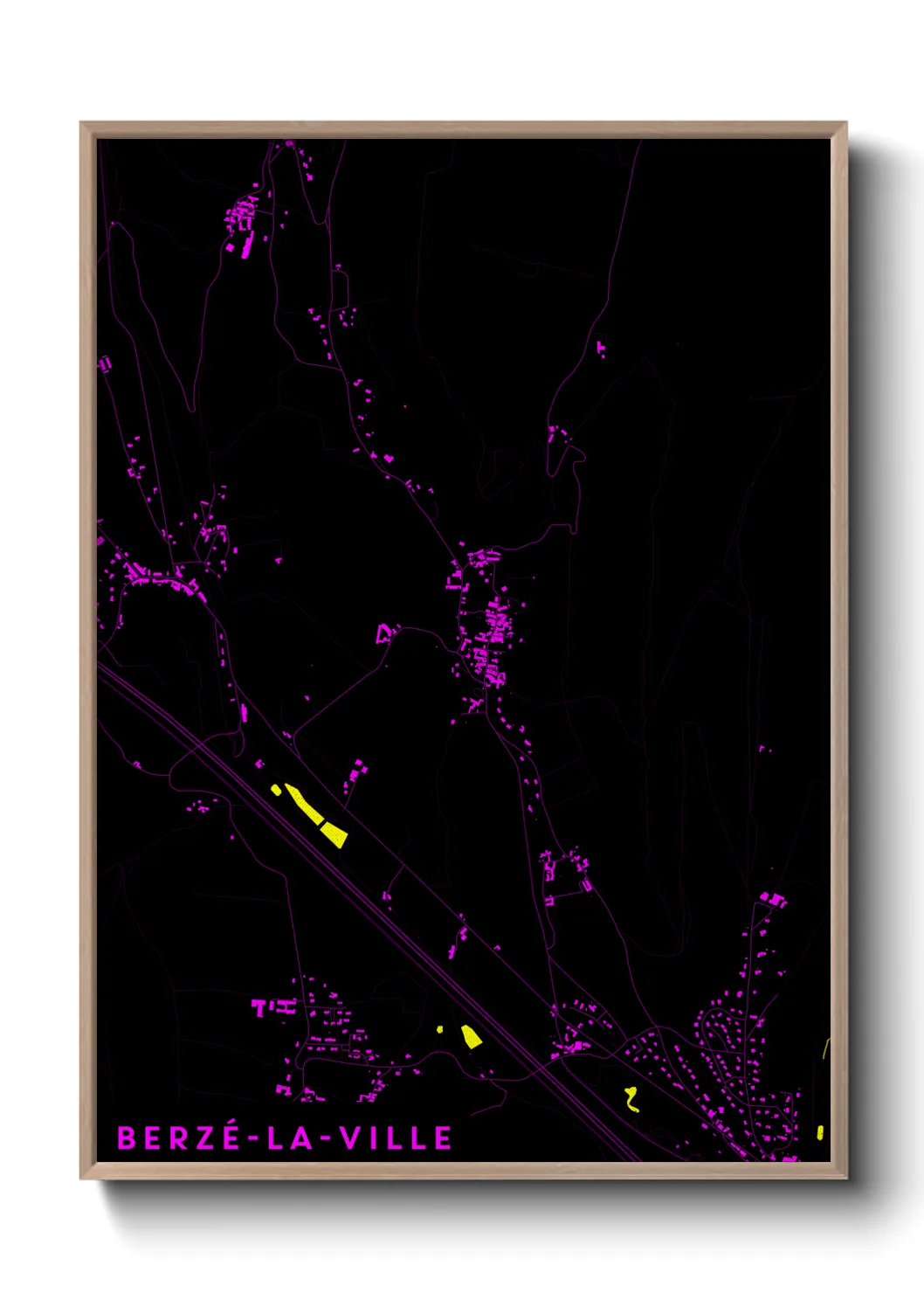 Une affiche de carte sur Berzé-la-Ville