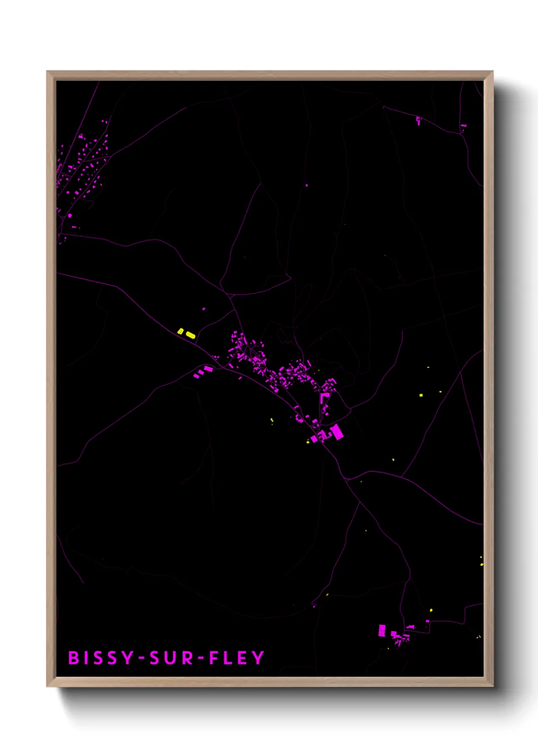 Une affiche de carte sur Bissy-sur-Fley