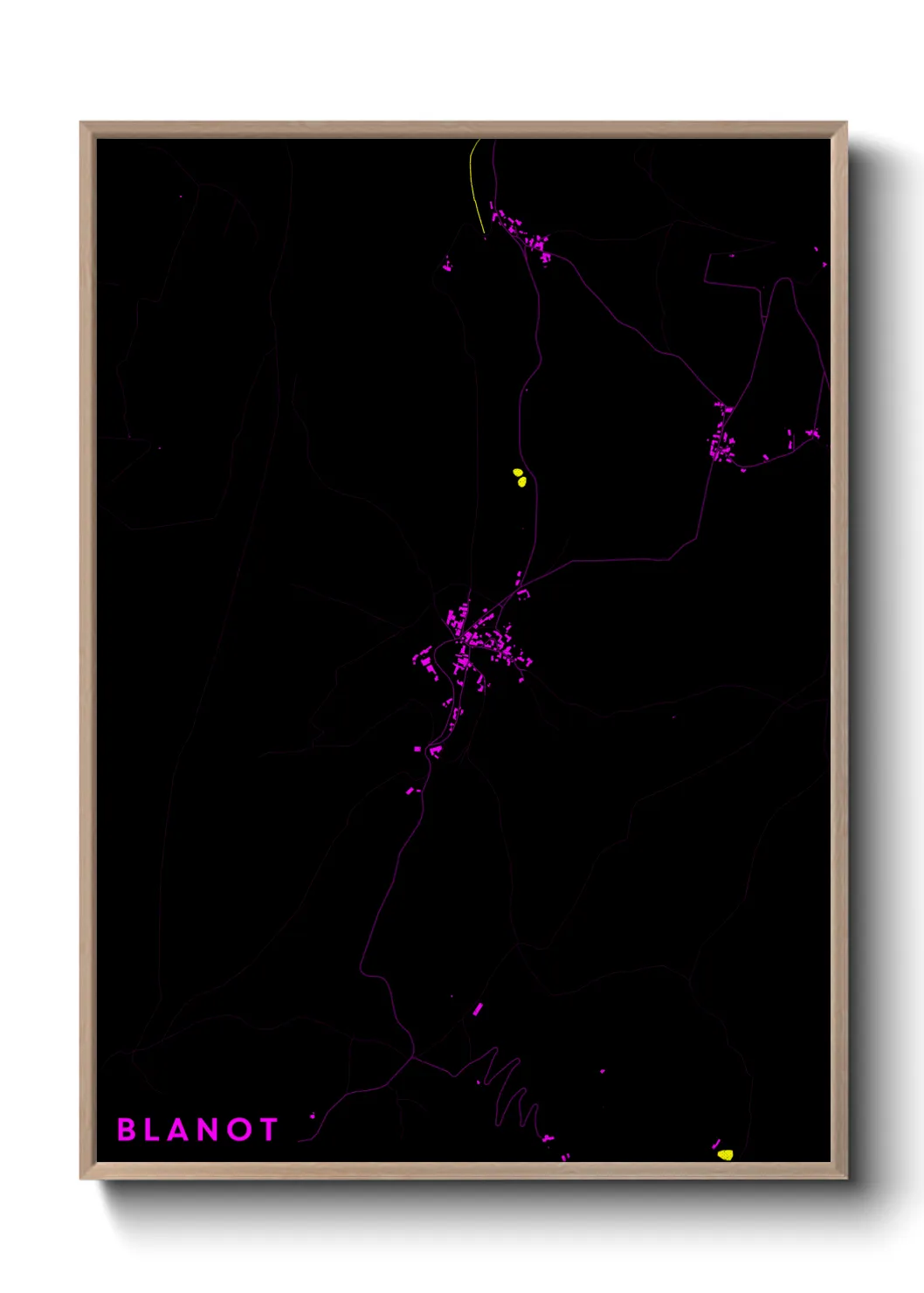 Une affiche de carte sur Blanot