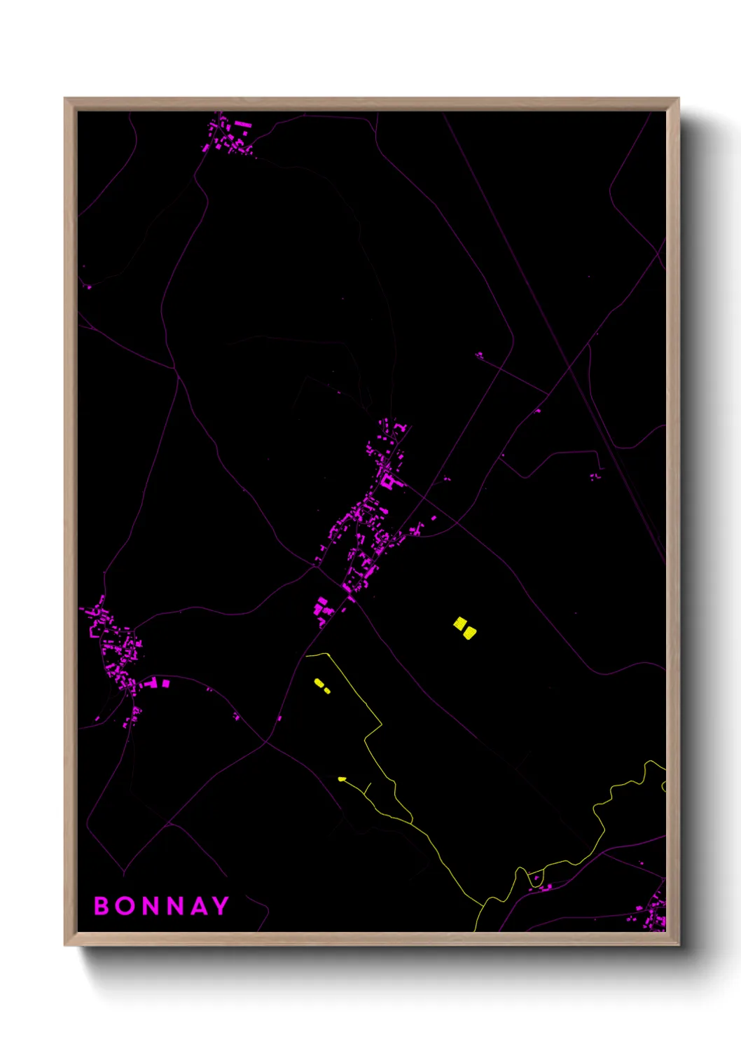 Une affiche de carte sur Bonnay