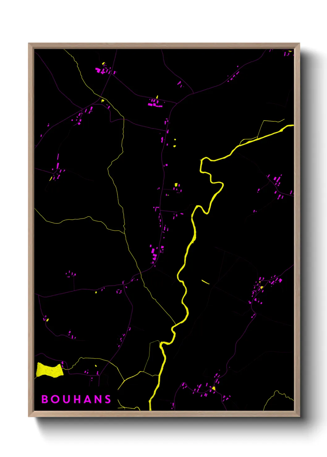 Une affiche de carte sur Bouhans