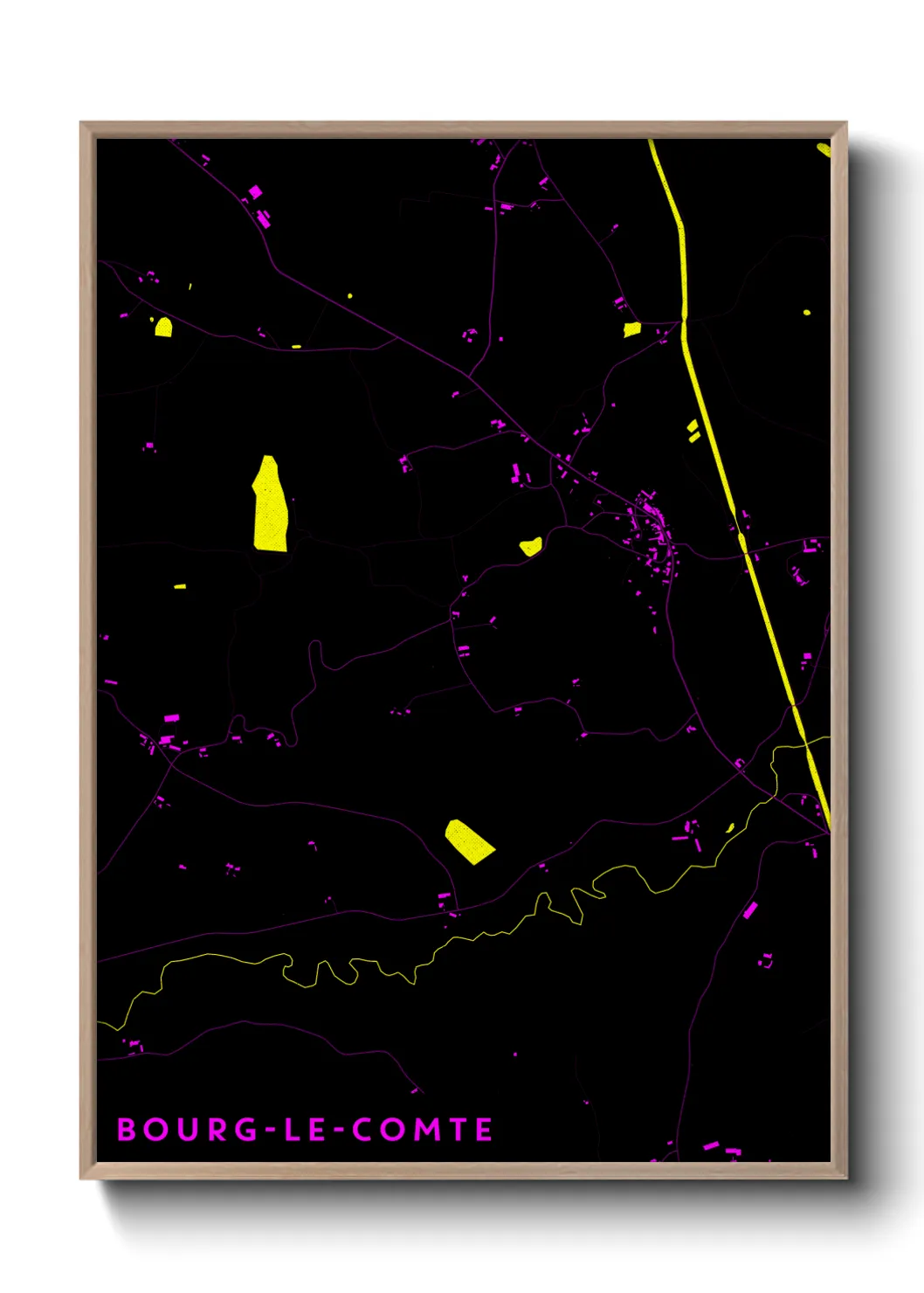 Une affiche de carte sur Bourg-le-Comte