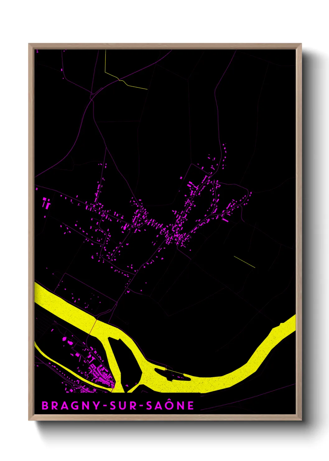 Une affiche de carte sur Bragny-sur-Saône