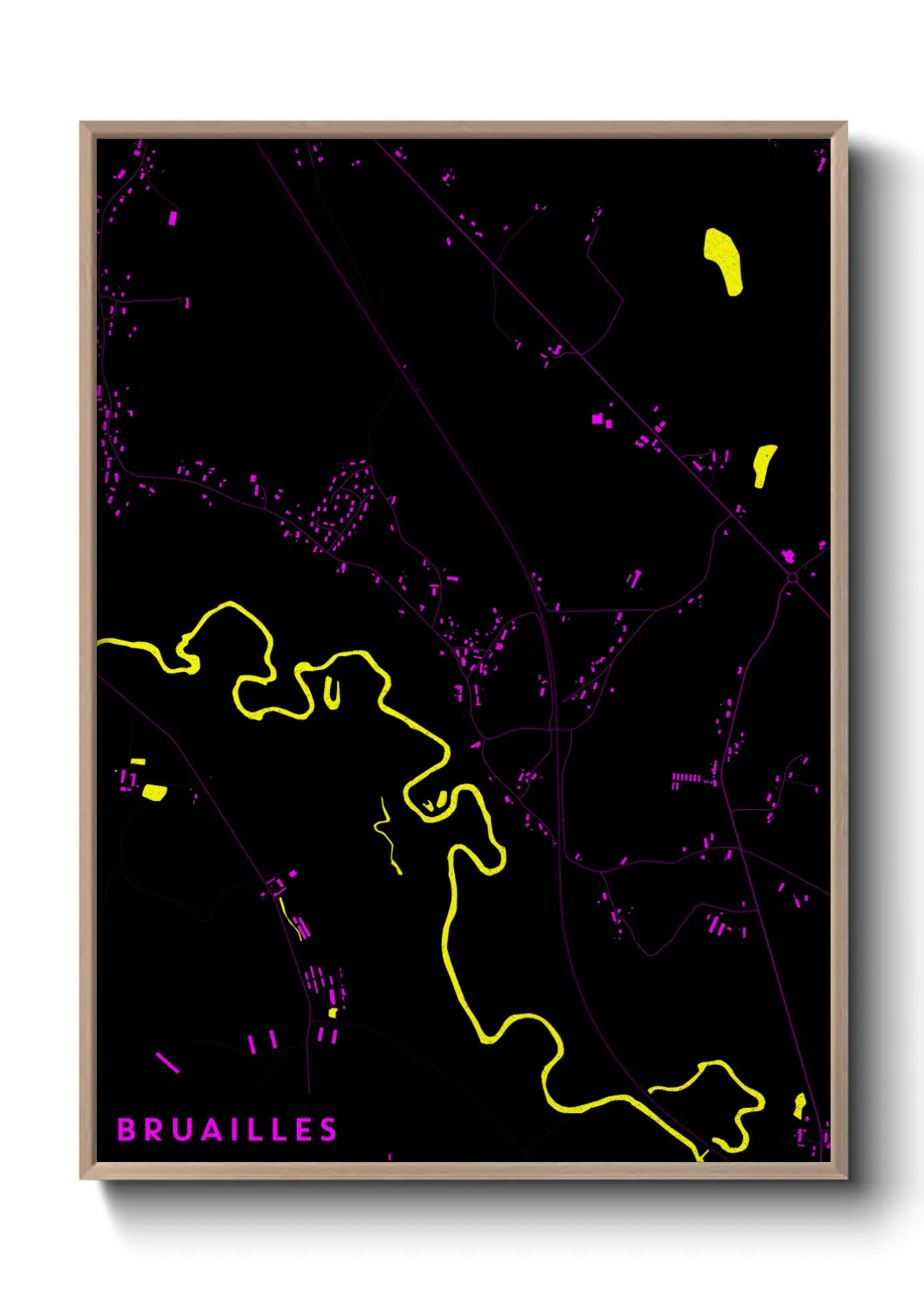 Une affiche de carte sur Bruailles