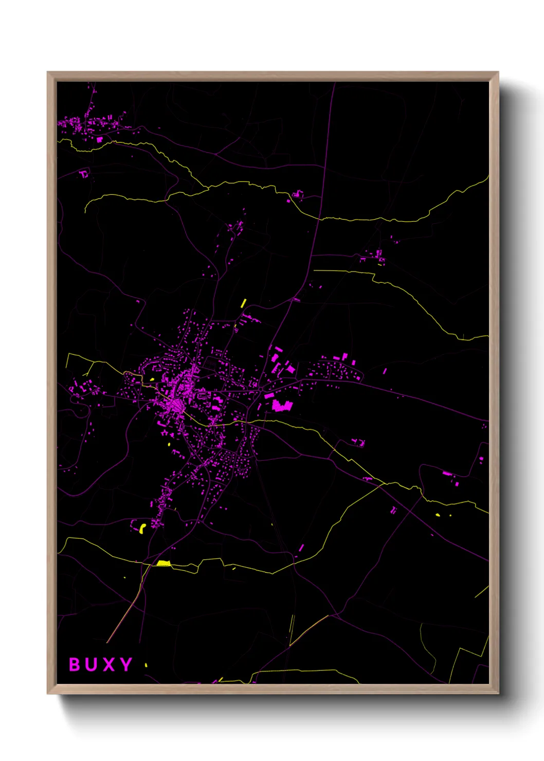 Une affiche de carte sur Buxy