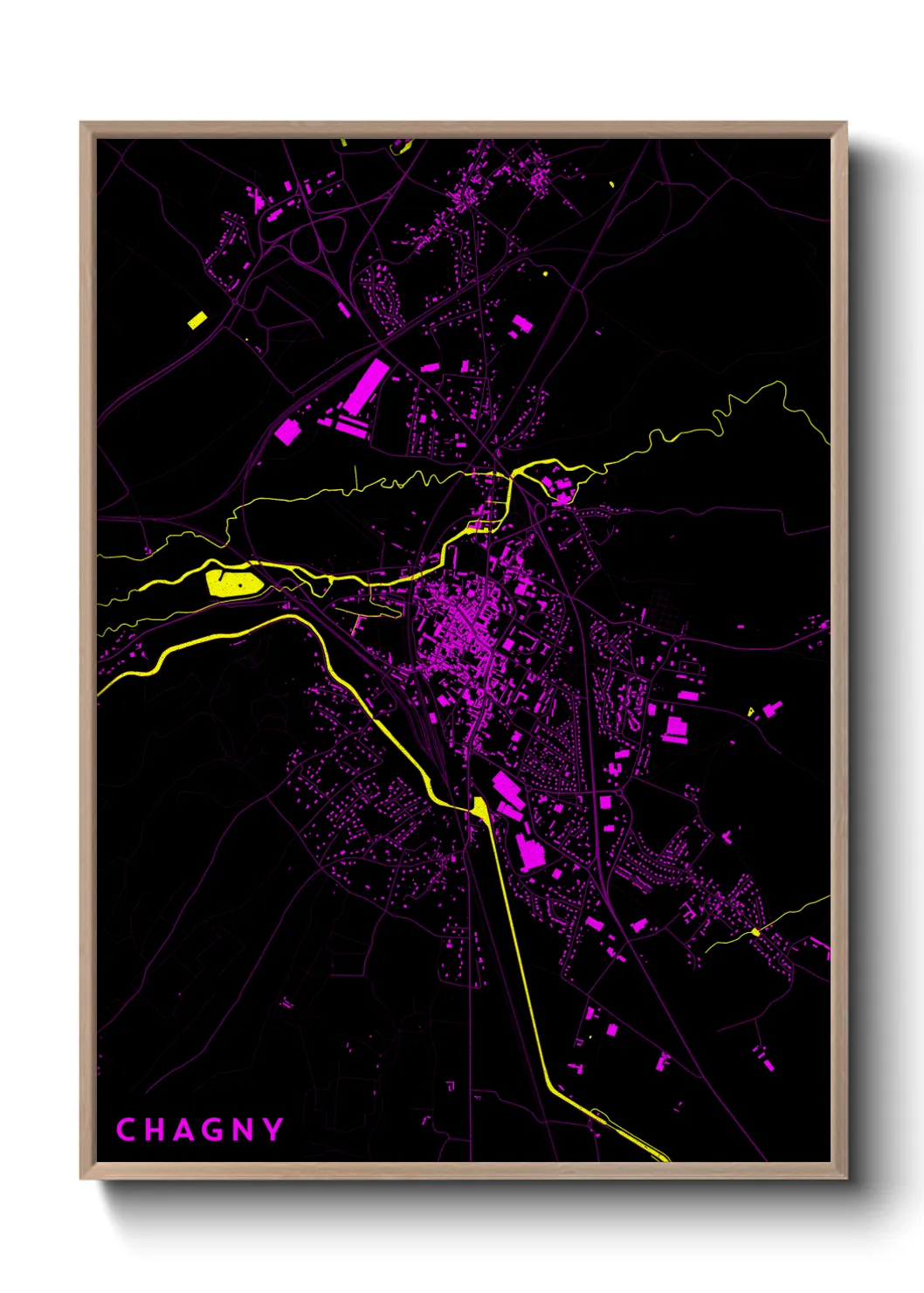 Une affiche de carte sur Chagny