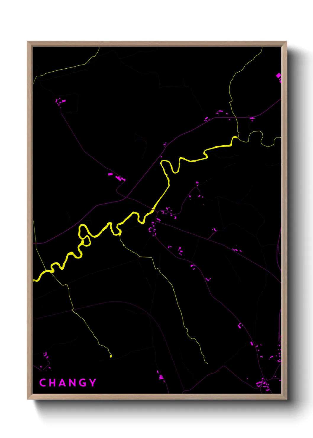 Une affiche de carte sur Changy