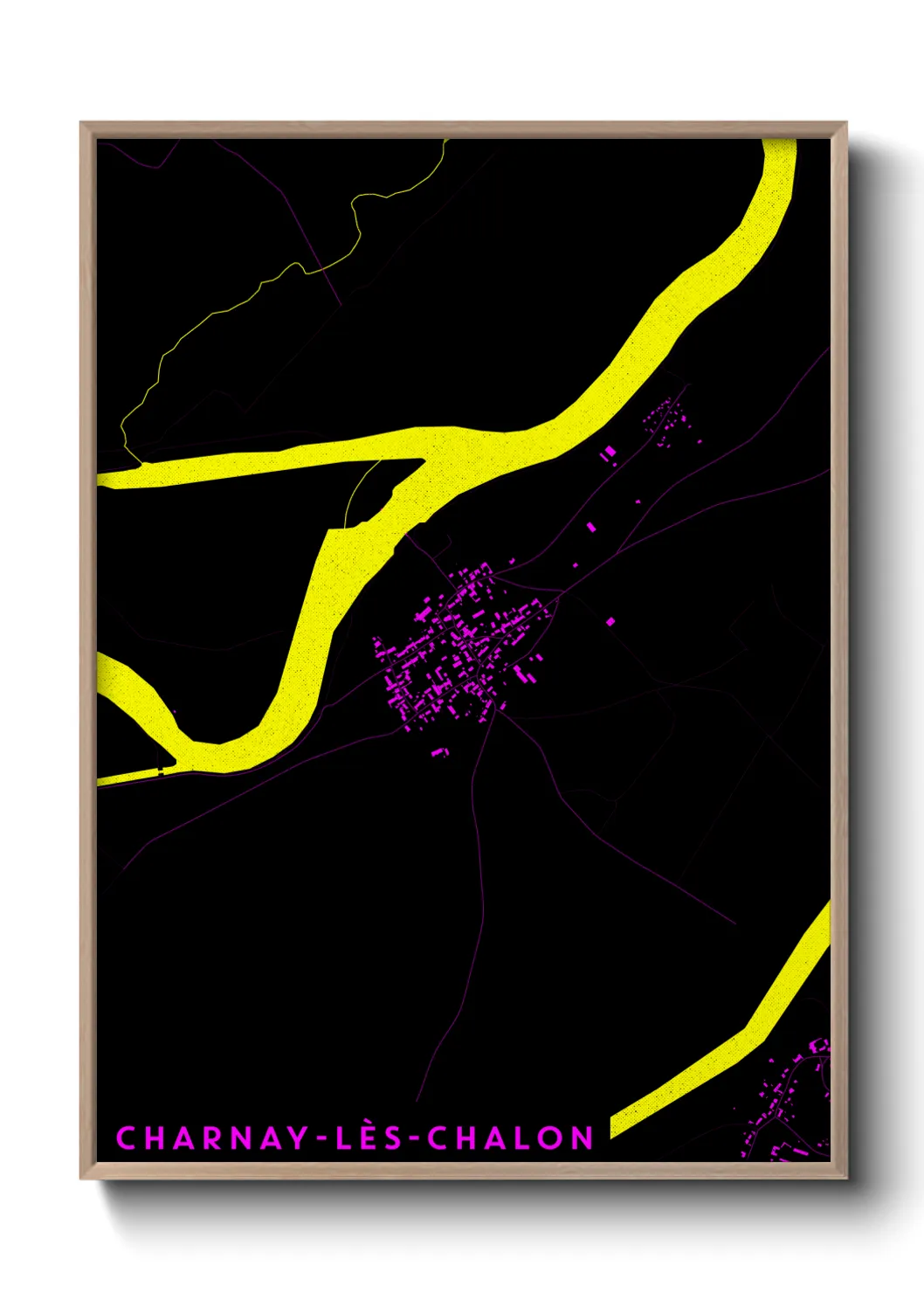 Une affiche de carte sur Charnay-lès-Chalon