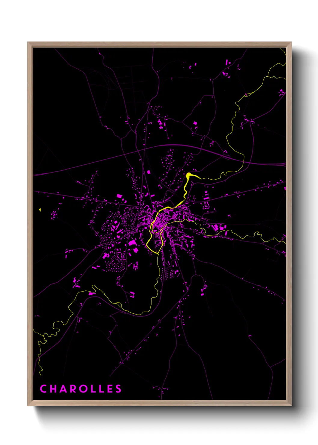 Une affiche de carte sur Charolles