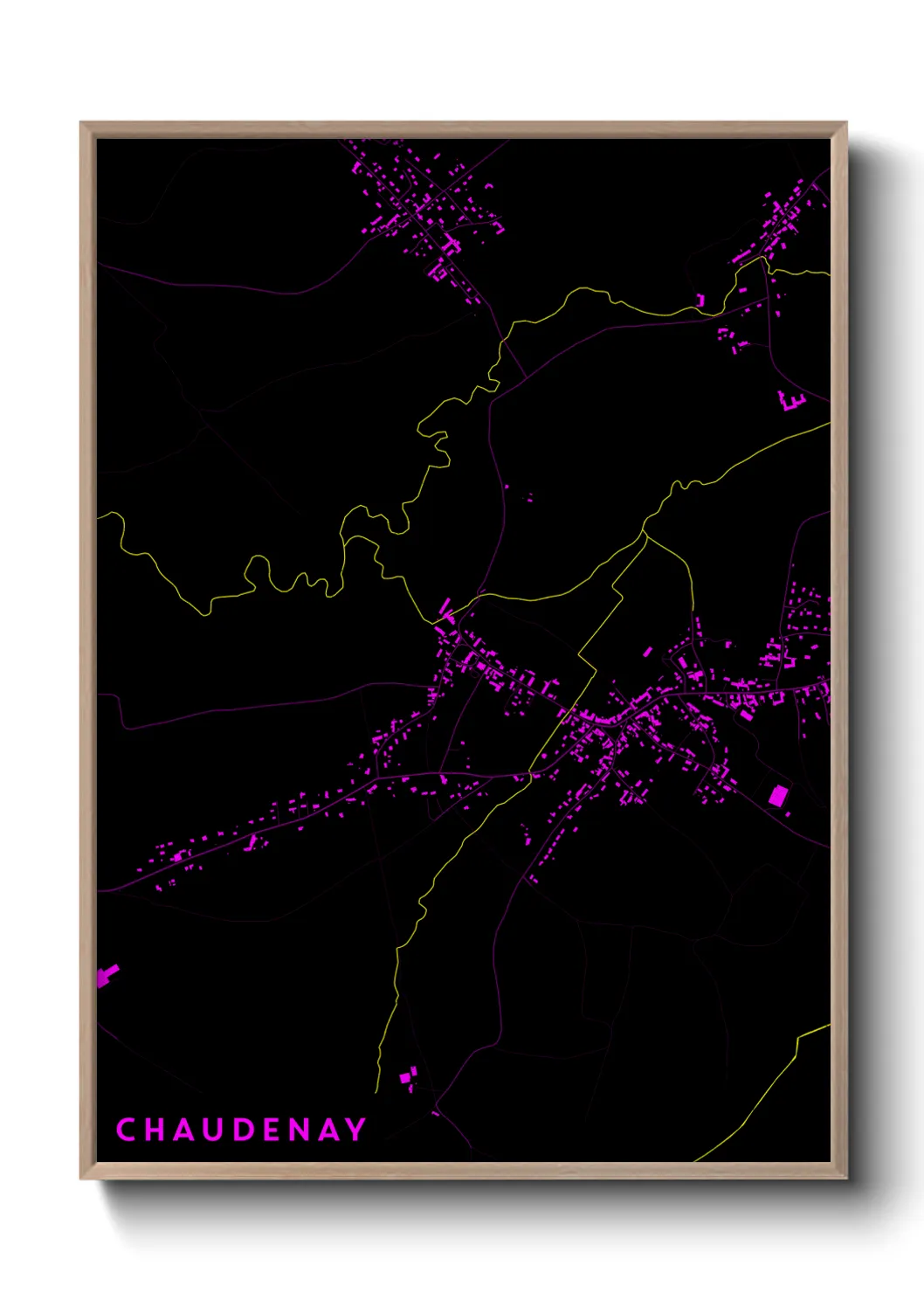 Une affiche de carte sur Chaudenay