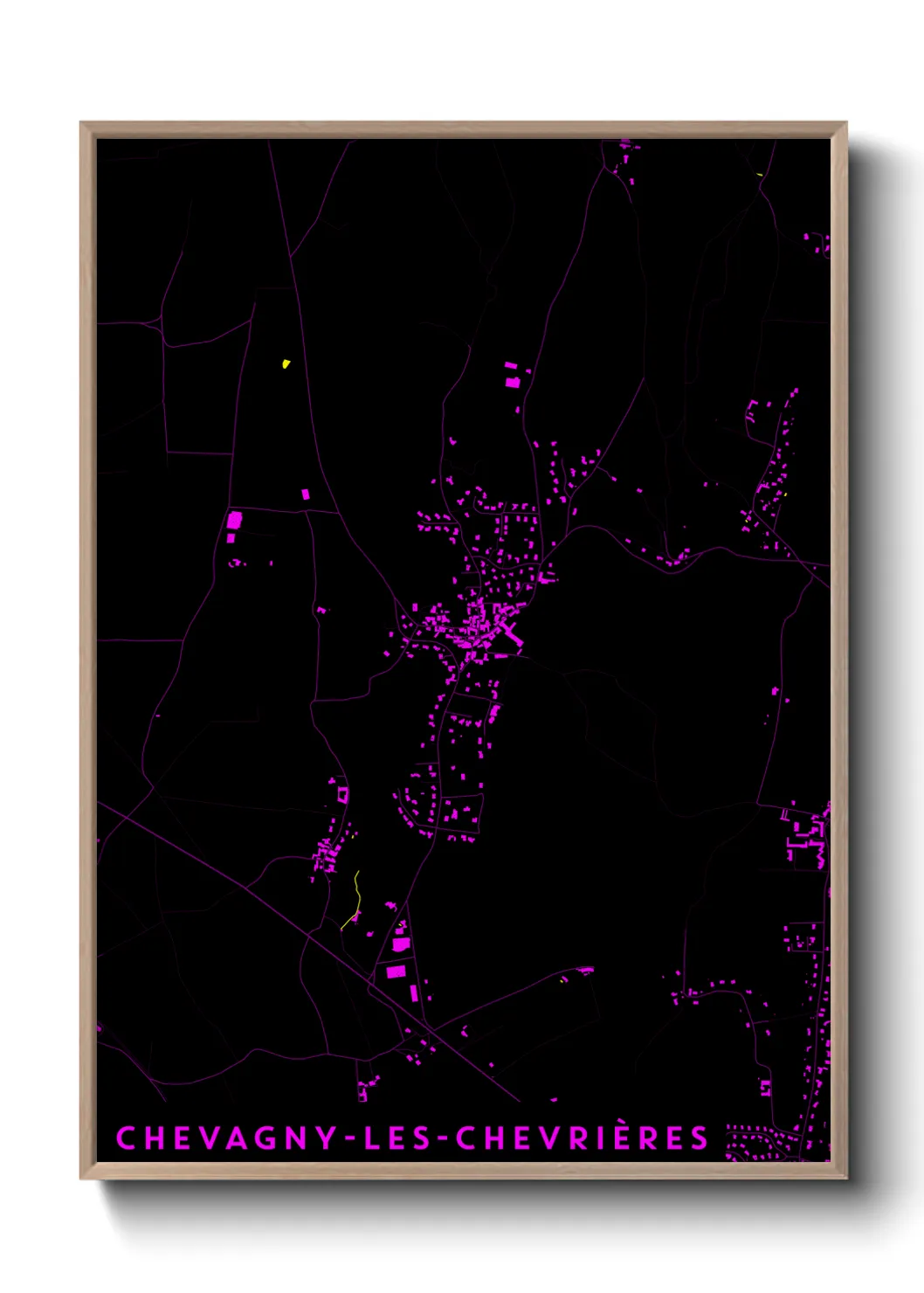 Une affiche de carte sur Chevagny-les-Chevrières