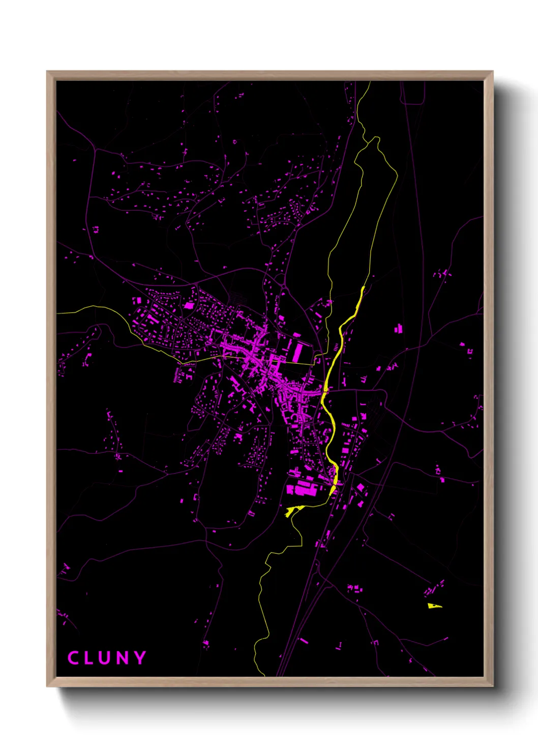 Une affiche de carte sur Cluny