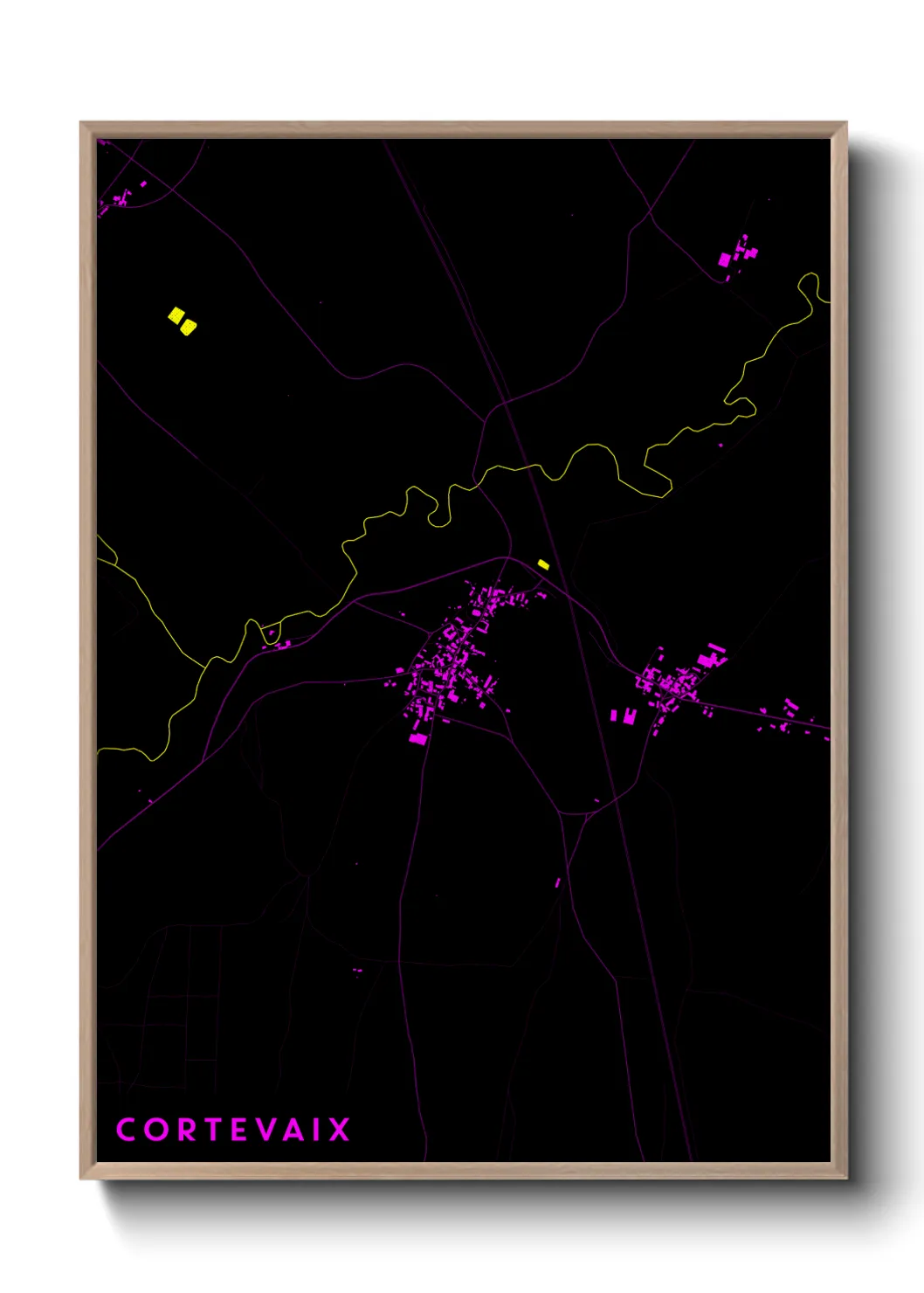 Une affiche de carte sur Cortevaix