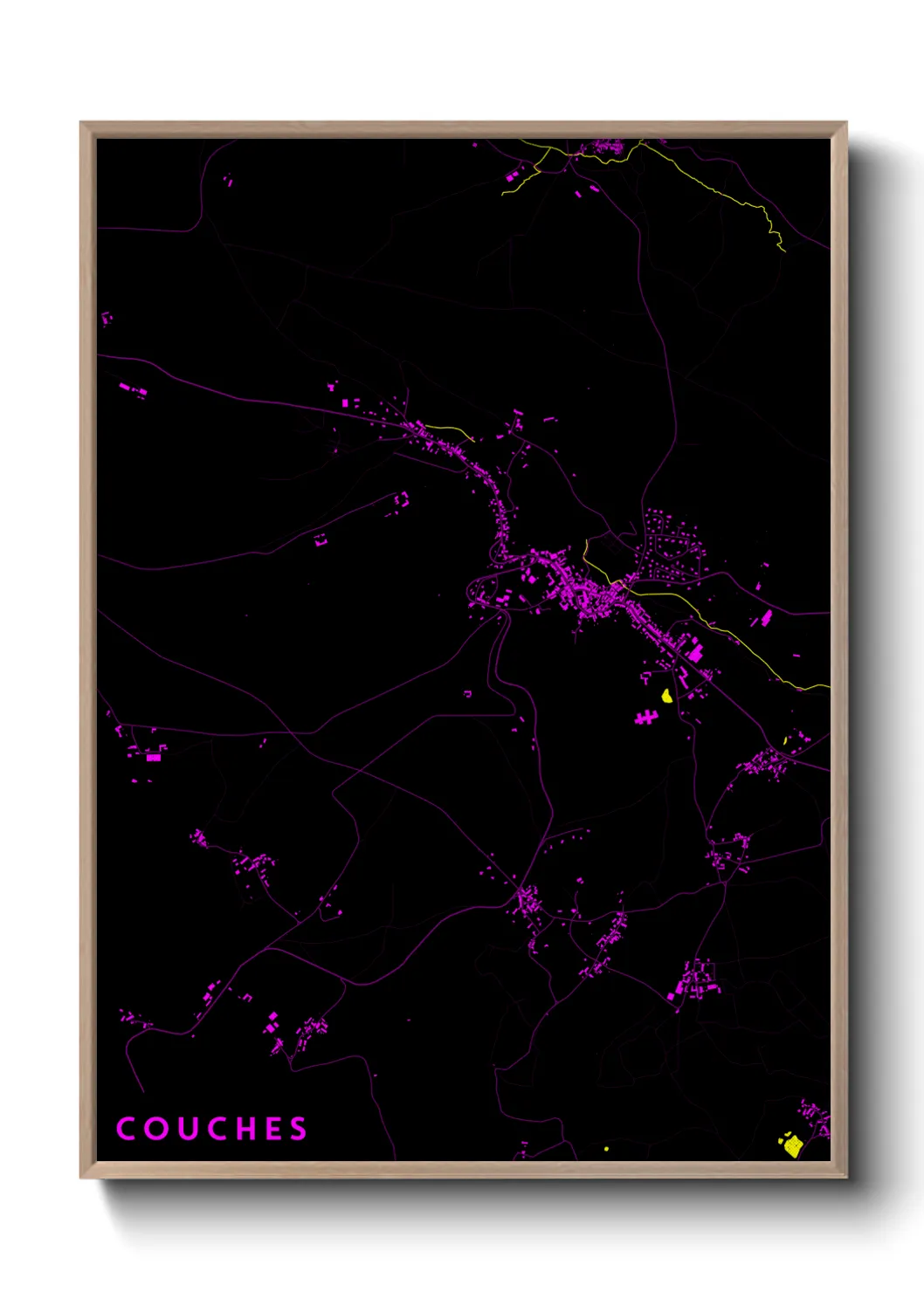 Une affiche de carte sur Couches