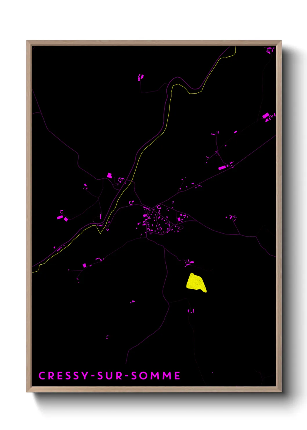 Une affiche de carte sur Cressy-sur-Somme
