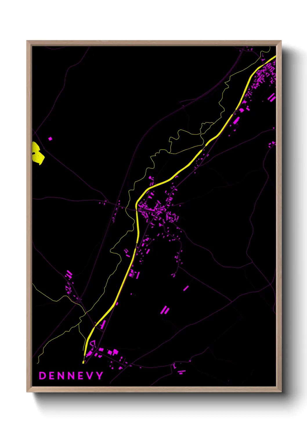 Une affiche de carte sur Dennevy
