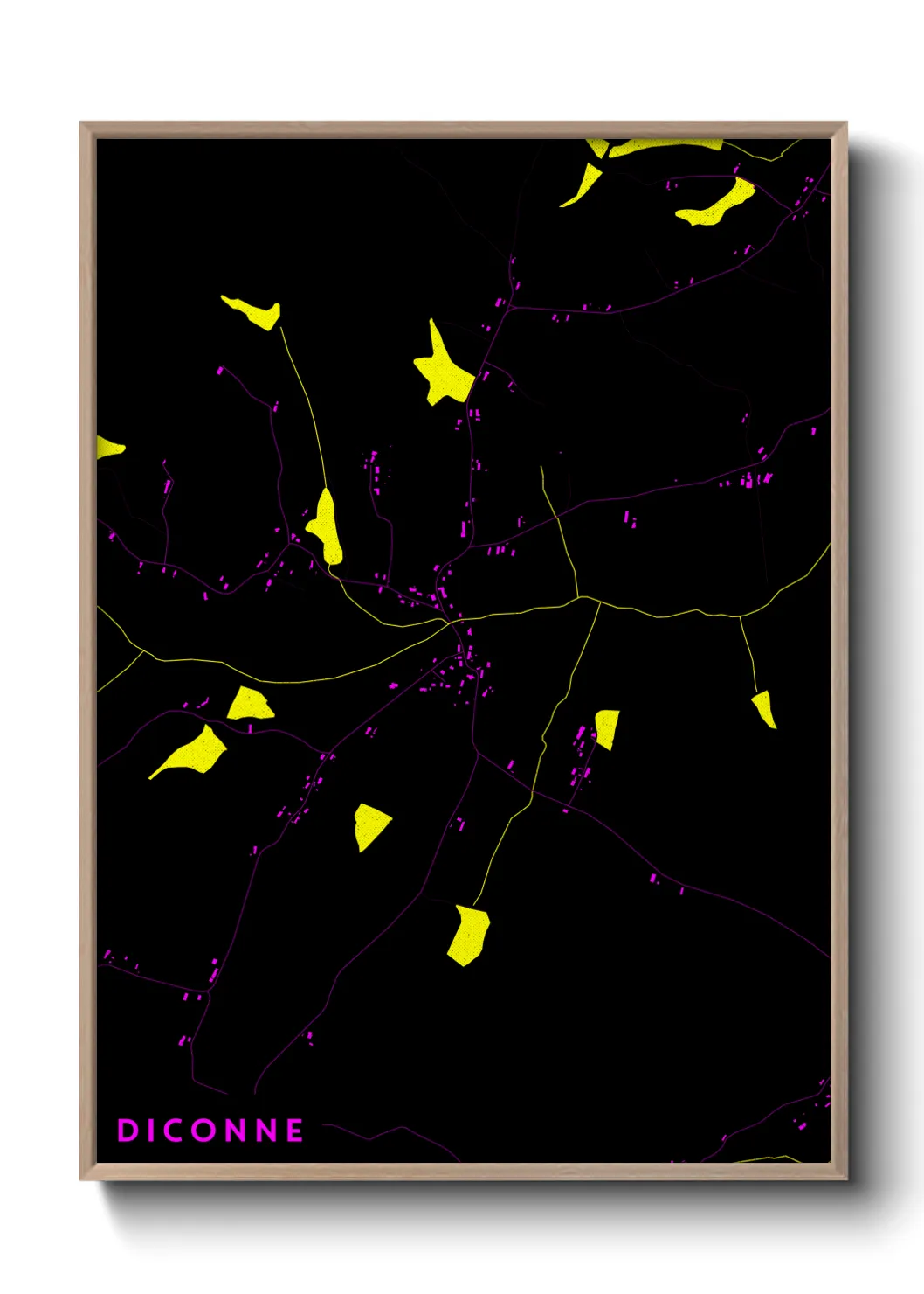 Une affiche de carte sur Diconne