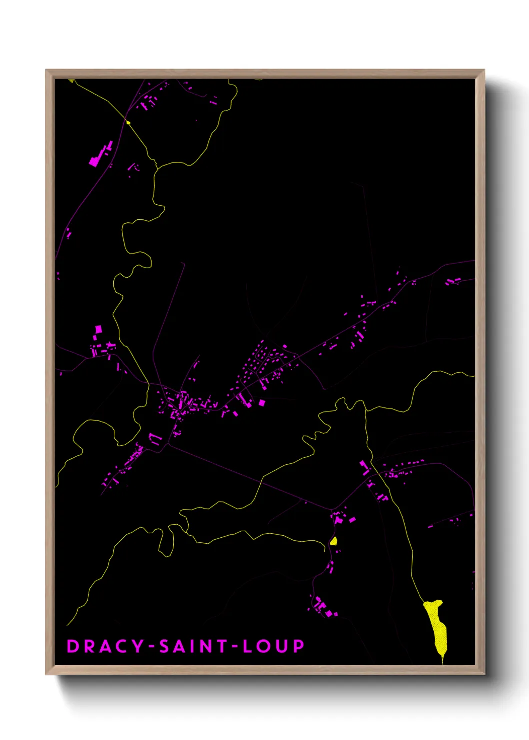 Une affiche de carte sur Dracy-Saint-Loup