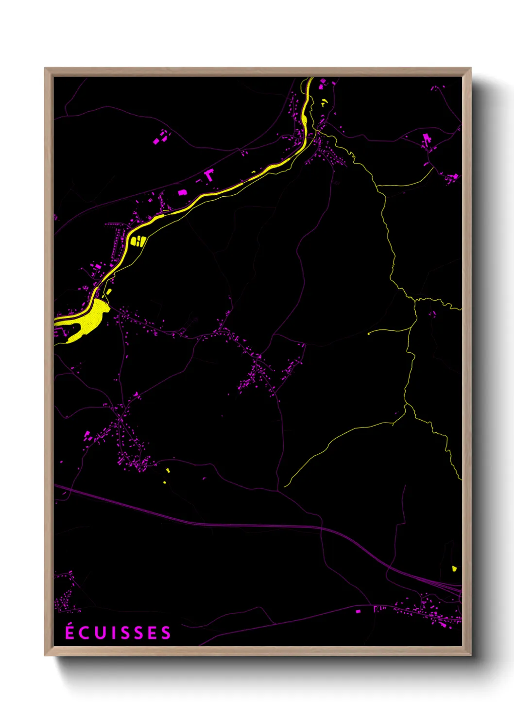 Une affiche de carte sur Écuisses