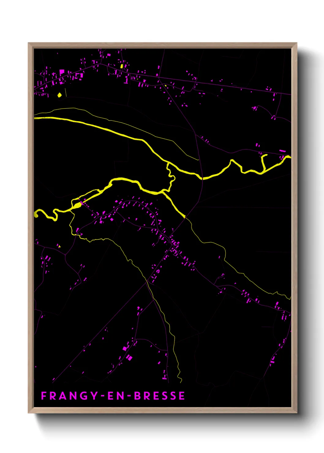 Une affiche de carte sur Frangy-en-Bresse