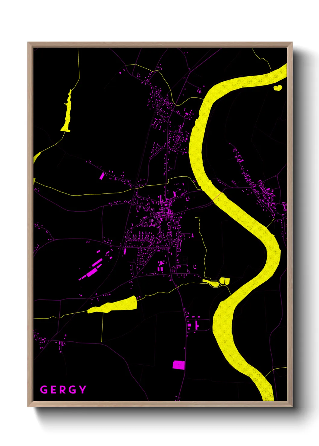 Une affiche de carte sur Gergy