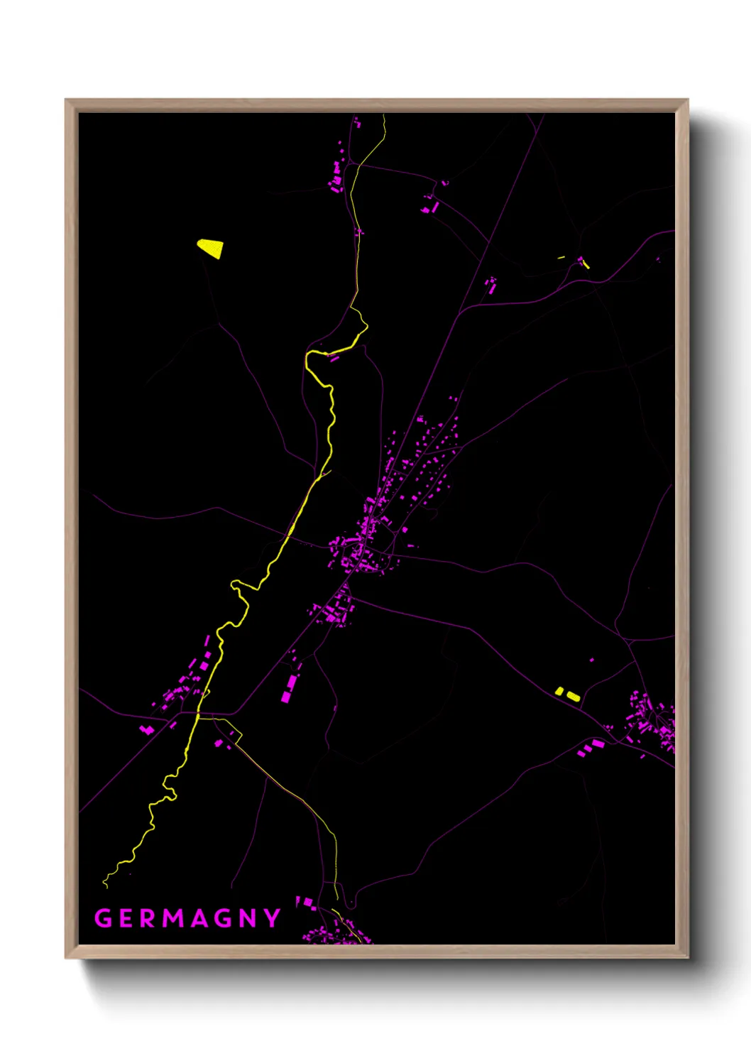 Une affiche de carte sur Germagny