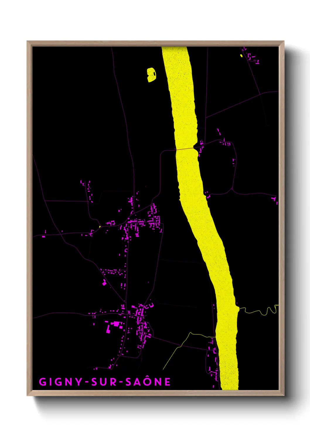 Une affiche de carte sur Gigny-sur-Saône