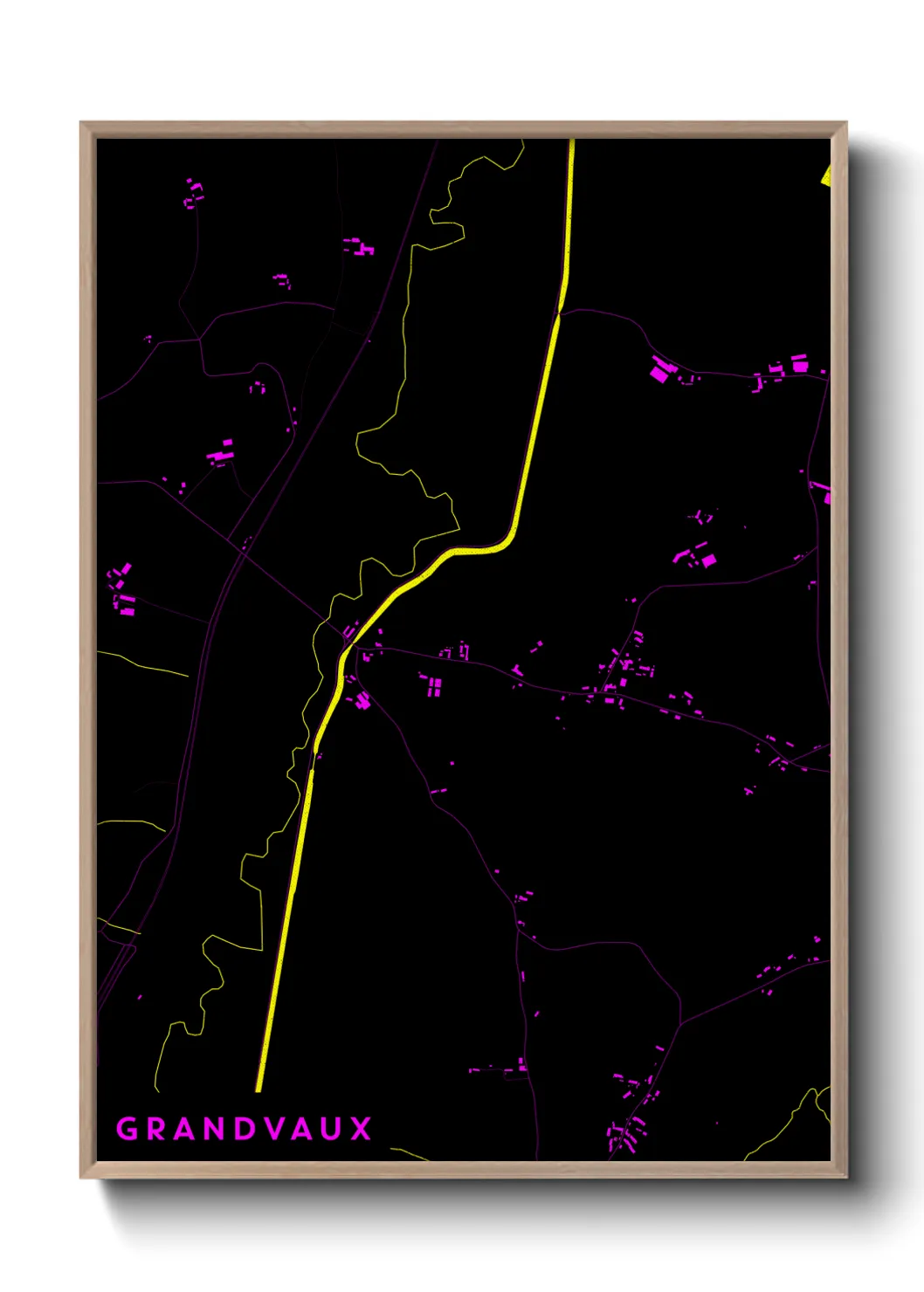 Une affiche de carte sur Grandvaux