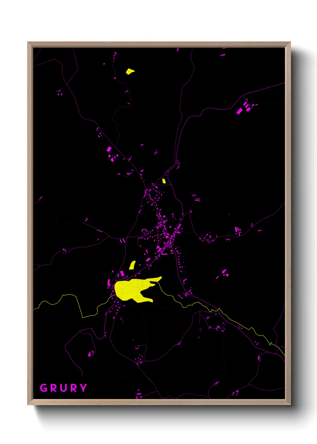 Une affiche de carte sur Grury