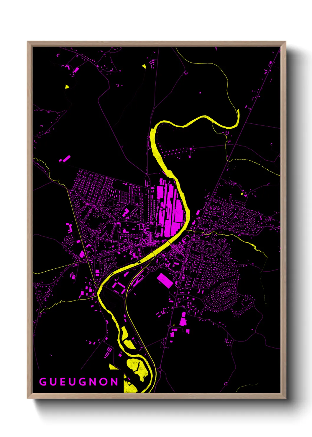 Une affiche de carte sur Gueugnon