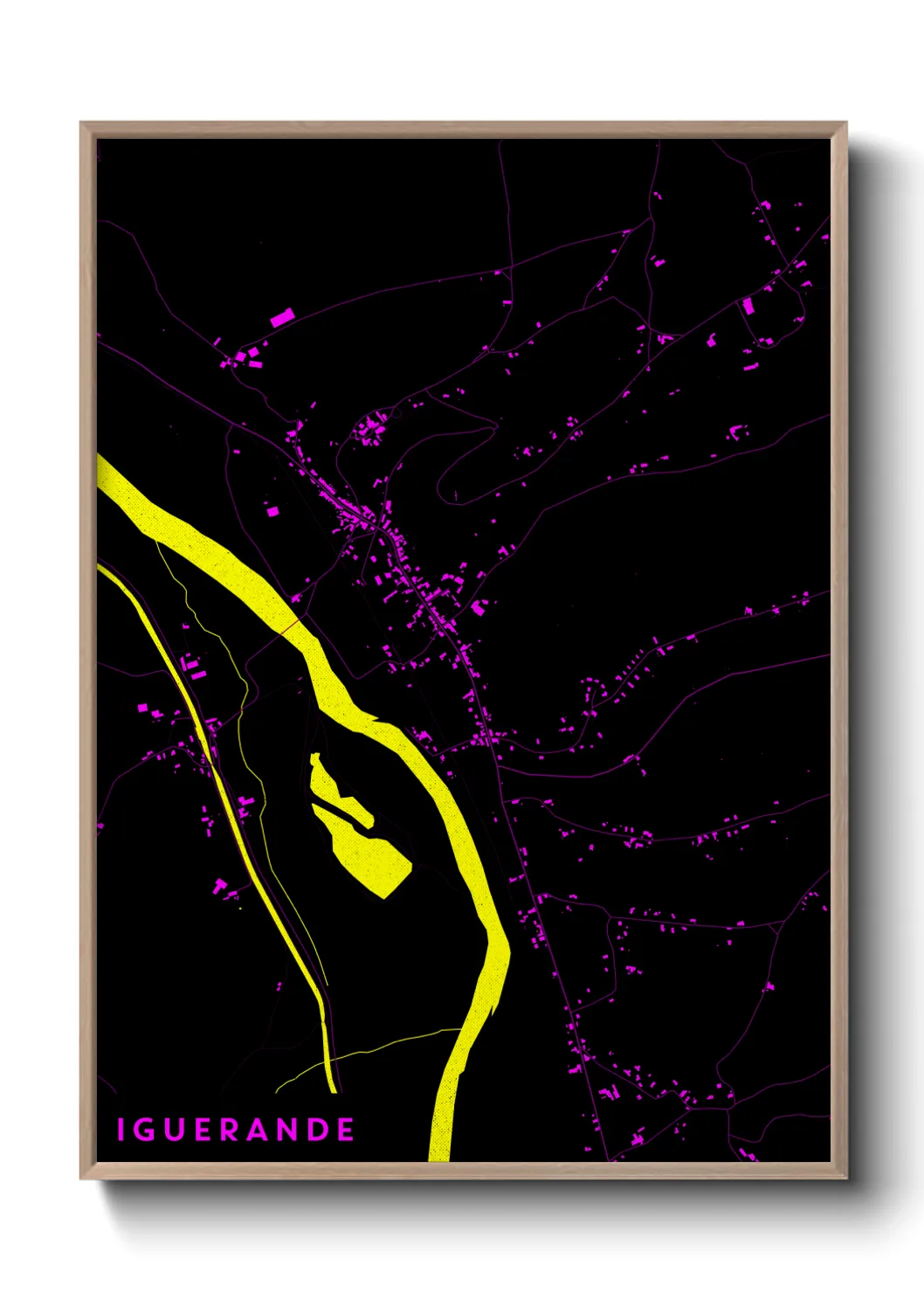 Une affiche de carte sur Iguerande